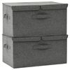 vidaXL Кутии за съхранение, 2 бр, текстил, 50x30x25 см, антрацит