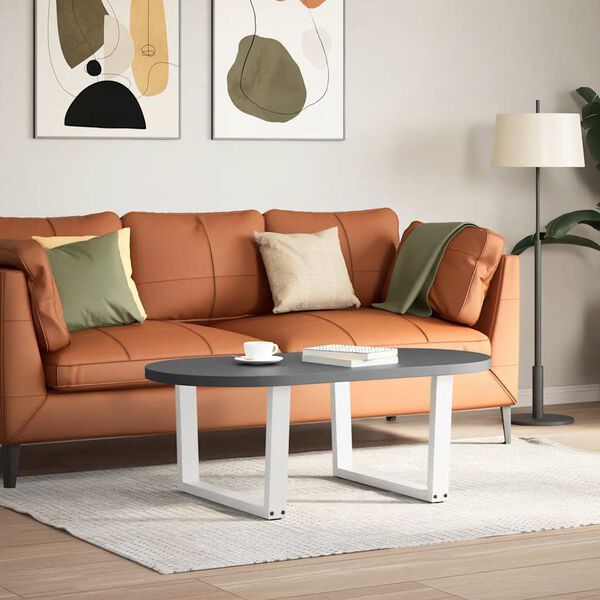 vidaXL Крака за масичка за кафе, V-образни, 2 бр., бели, 70 x (42-43,3) см, стомана