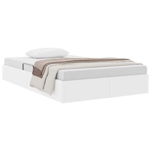 vidaXL Легло с място за съхранение Чисто бяло 120 x 190 cm Изкуствена