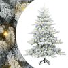 vidaXL Изкуствено коледно дърво с хингед Бяло 150 cm PVC и стомана