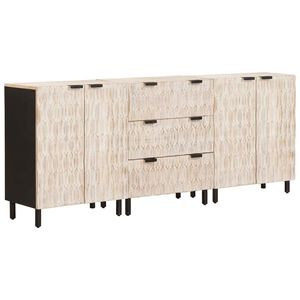 vidaXL Служебен шкаф 3 бр. 60 x 33 x 75 cm Солидно мангово дърво