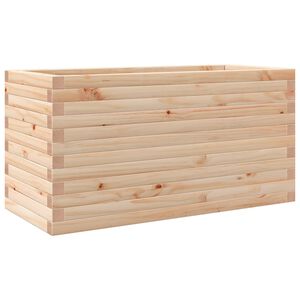 vidaXL Градинска кашпа 90x40x45,5 см масивна борова дървесина