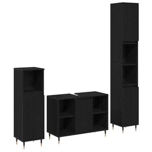 vidaXL Комплект мебели за баня 3 бр. Черния дъб 30 x 30 x 180 см