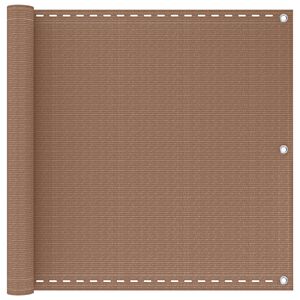 vidaXL Балконен екран 75 x 700 cm HDPE и алуминий Правоъгълна Таупе