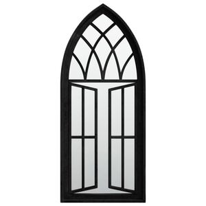 vidaXL Огледало, черно, 70x30 см, желязо, за употреба на закрито