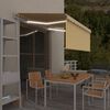 vidaXL Автоматичен сенник с щора LED сензор за вятър 3x2,5 м жълто-бял