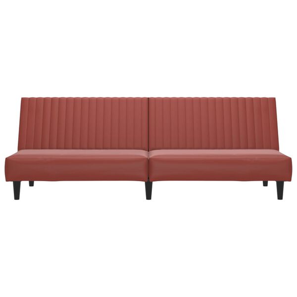vidaXL 2-местна кушетка, виненочервена, изкуствена кожа