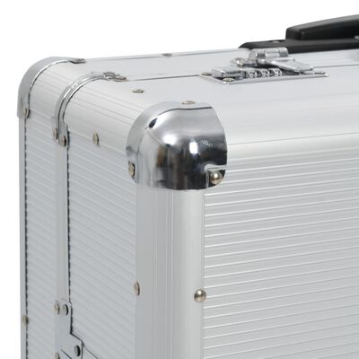 vidaXL Пилотски куфар, 54x44x21 см, сребърен, алуминий