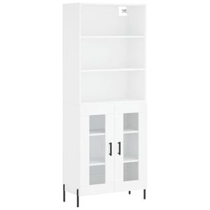 vidaXL Висок шкаф, бял, 69,5x34x180 см, инженерно дърво