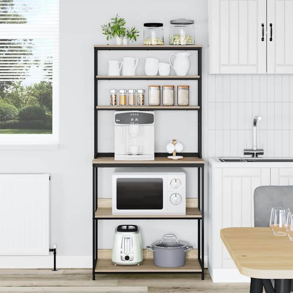 vidaXL Кухненски рафт Сонома дъб 80 x 40 x 168 см Инженерно дърво