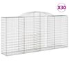 vidaXL Габионни кошници арка 30 бр 300x50x140/160см поцинковано желязо