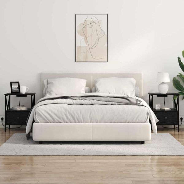 vidaXL Нощен шкаф Черния дъб 41,5 x 40,5 x 55 см Инженерно дърво