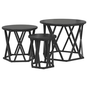 vidaXL Нестинг странична маса 3 бр. Черния дъб 53 x 53 x 40 см