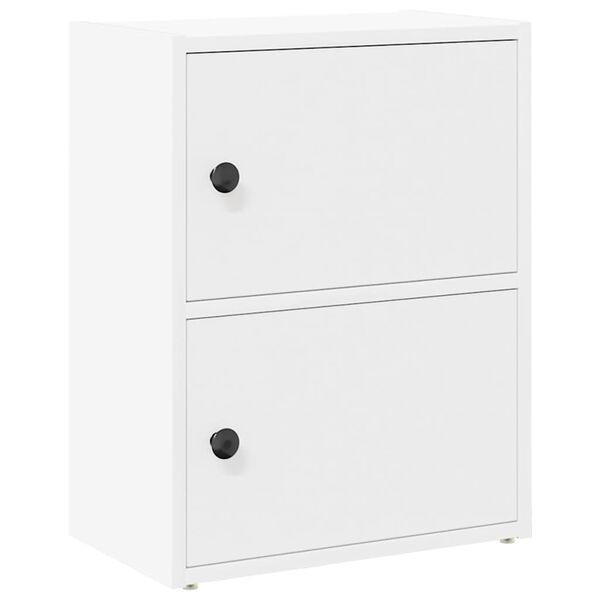 vidaXL Библиотека, бяла, 40x24x52 см, инженерно дърво