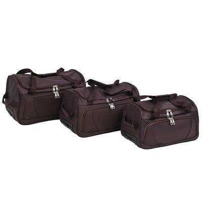 vidaXL Комплект куфари от 3 части, кафе