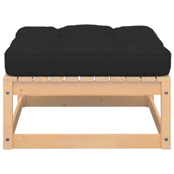 vidaXL Градински лаундж комплект, 3 части, с възглавници, масив бор