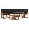 vidaXL Комплект дивани за открито 6 pcs Естествено и черно