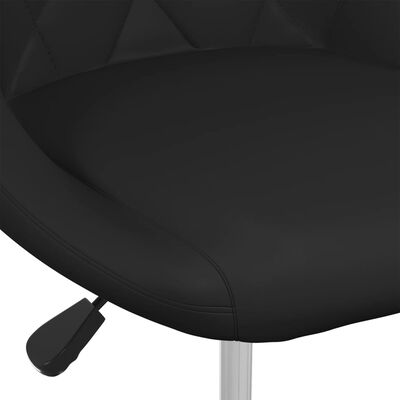 vidaXL Трапезен стол, черен, изкуствена кожа