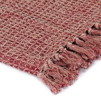 vidaXL Декоративно одеяло, памук, 125x150 см, бордо
