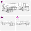 vidaXL Комплект дивани за открито 9 pcs Естествено и светло сиво