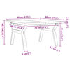 vidaXL Кафе маса Y-образна рамка 80x80x45,5 см бор масив и стомана