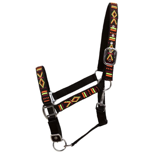 vidaXL Оглавници, 2 бр, конски, найлон, размер Pony, черни