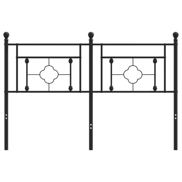 vidaXL Метална табла за глава, черна, 140 см