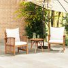 vidaXL Градински столове с възглавници, 2 бр, акациево дърво масив