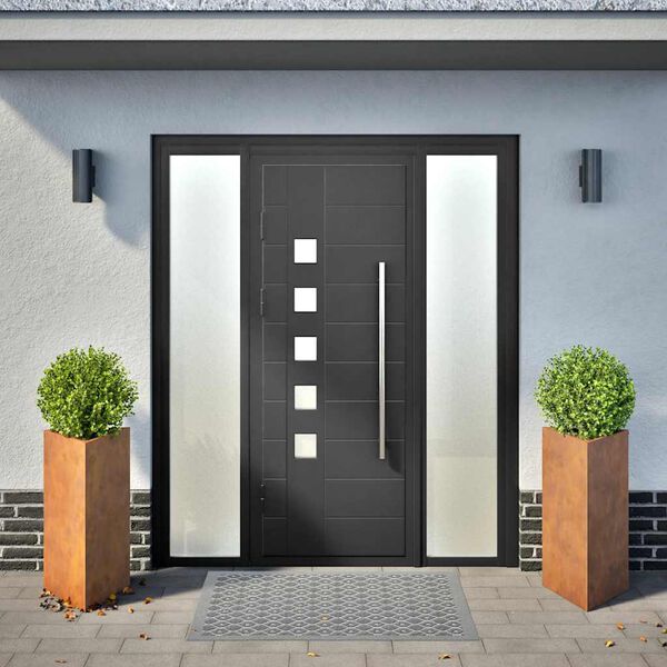 vidaXL Градински кашпи, 2бр, триъгълни, 40x40x75см, атмосферна стомана