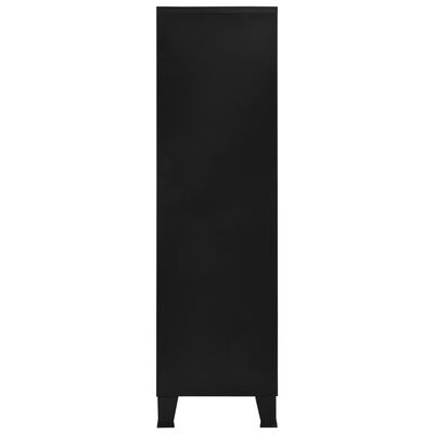 vidaXL Гардероб, черен, 90x40x140 см, стомана