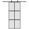 vidaXL Плъзгаща се врата с комплект обков Черно 90x205 cm