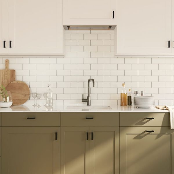 vidaXL Дръжки за шкафове, 20 бр, черни, 64 мм, неръждаема стомана