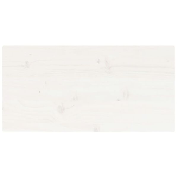 vidaXL Плот за маса, бял, 80x40x2,5 см, бор масив, правоъгълен