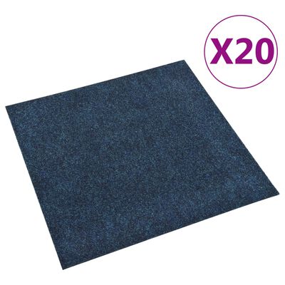 vidaXL Плочки за под, килимни, 20 бр, 5 м², тъмносини