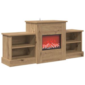 vidaXL Електрическа камина Дъб артизан 110 x 30 x 50 cm
