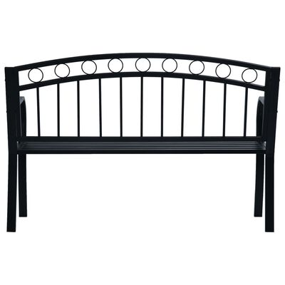 vidaXL Градинска пейка, 125 см, черна, стомана