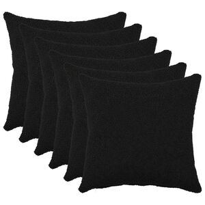 vidaXL Калъфка за възглавница 6 pcs HEERLEN Черно 30 x 30 cm Букле