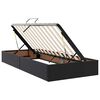 vidaXL Легло с място за съхранение и LED Черно 90 x 190 cm Изкуствена