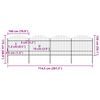 vidaXL Градинска ограда с връх тип &bdquo;копие&ldquo;, стомана, 714,5x175 см, черна