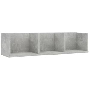 vidaXL CD стенен рафт, бетонно сив, 75x18x18 см, инженерно дърво
