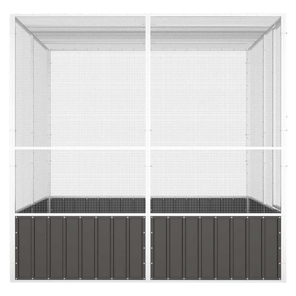 vidaXL Волиера антрацит 213,5x217,5x211,5 см поцинкована стомана