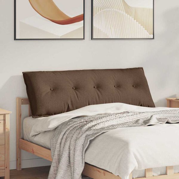 vidaXL Възглавница за гръб Кафяво 140 x 19 x 50 см текстил