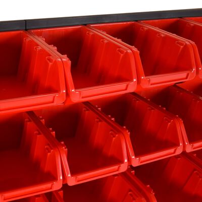 vidaXL Рафтове за гараж 35 части червено и черно 77x39 см полипропилен