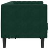 vidaXL Честърфийлд диван с болстери, 2-местен, тъмнозелен, кадифе