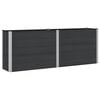 vidaXL Градинска повдигната леха Черно 250 x 50 x 91 см алу.