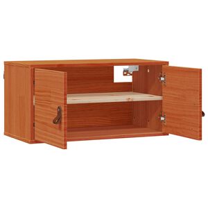 vidaXL Стенен шкаф с рафт Кафяво с восъчно покритие 80 x 30 x 30 см
