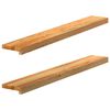 vidaXL Прозоречни первази, 2 бр, светлокафяви, 110x15x2 см, дъб масив
