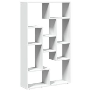 vidaXL Библиотека, бяла, 72x20x120,5 см, инженерно дърво