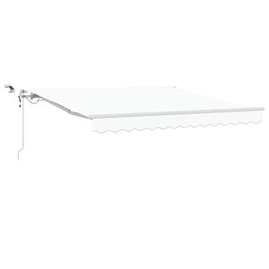 vidaXL Прибираща се тента Бяло 350 x 250 cm Полиестер