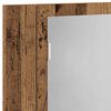 vidaXL LED шкаф за баня с огледало, старо дърво, 40x12x45 см